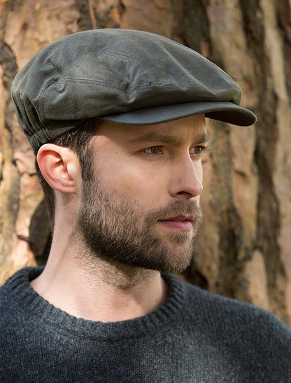 Kerry Wax Flat Cap - Olive