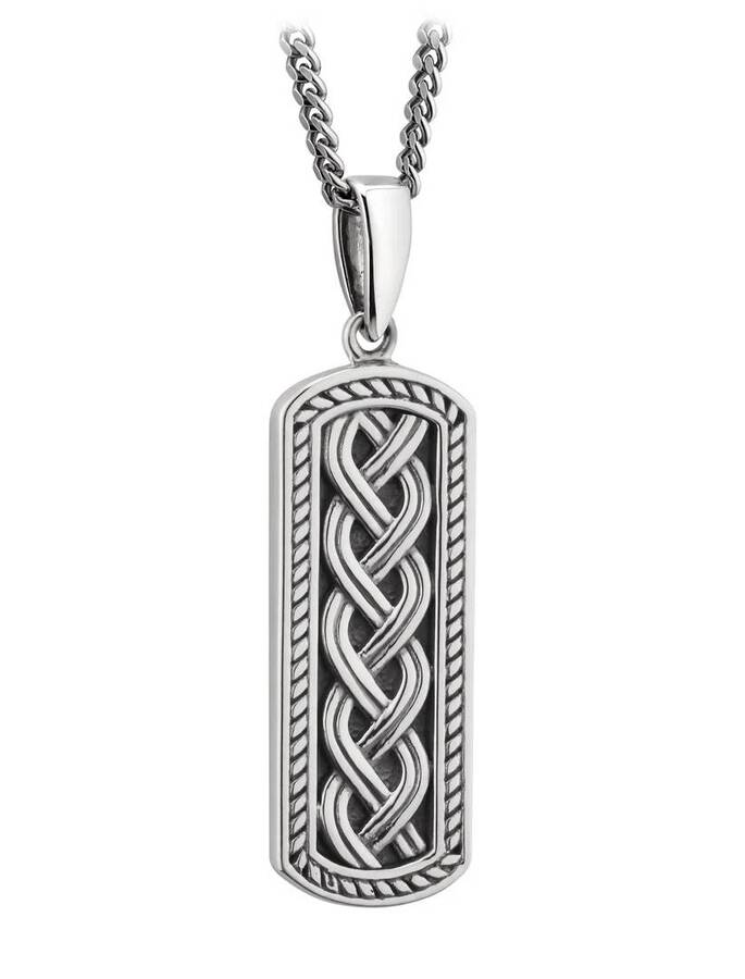 Silver Oxidised Celtic Ingot Pendant