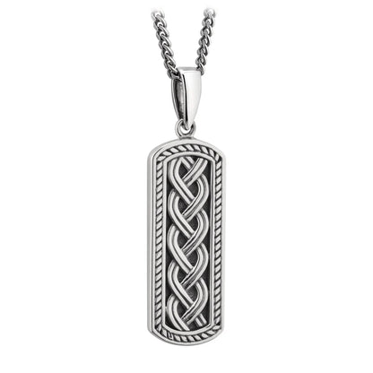 Silver Oxidised Celtic Ingot Pendant