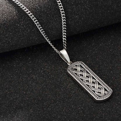 Silver Oxidised Celtic Ingot Pendant