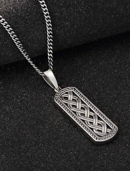 Silver Oxidised Celtic Ingot Pendant