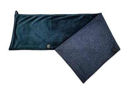 Luxurious Wool Tweed Snood - Navy