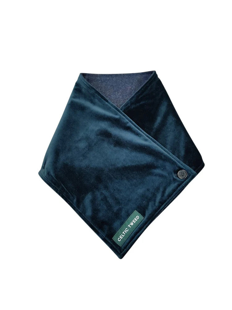 Luxurious Wool Tweed Snood - Navy