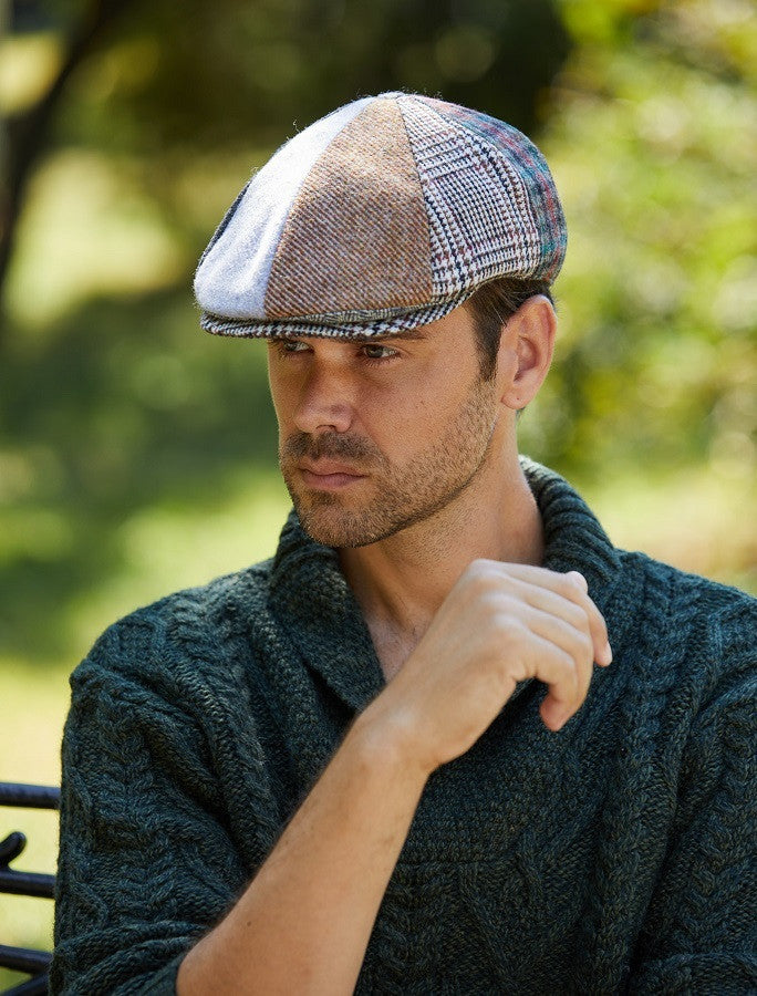 Donegal Tweed 8 Piece Panel Cap - Patchwork 