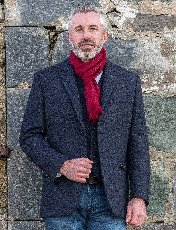 Ryan Navy Classic Fit Irish Tweed Jacket