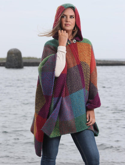 Sarah Hooded One Button Cape