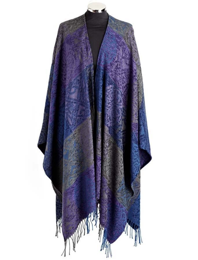 Celtic Knot Ruana Wrap - Pewter 