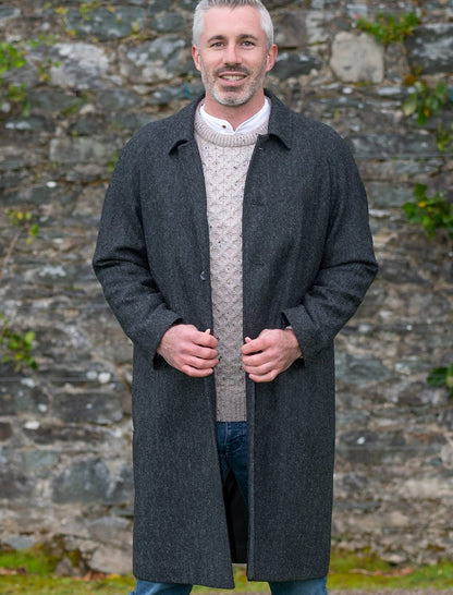 Sean Tweed Herringbone Coat - Grey Herringbone - 