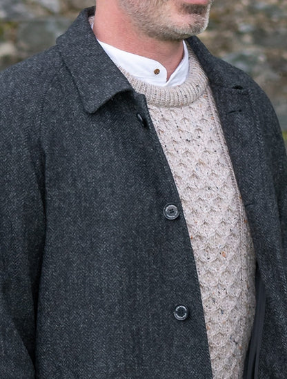Sean Tweed Herringbone Coat - Grey Herringbone - 