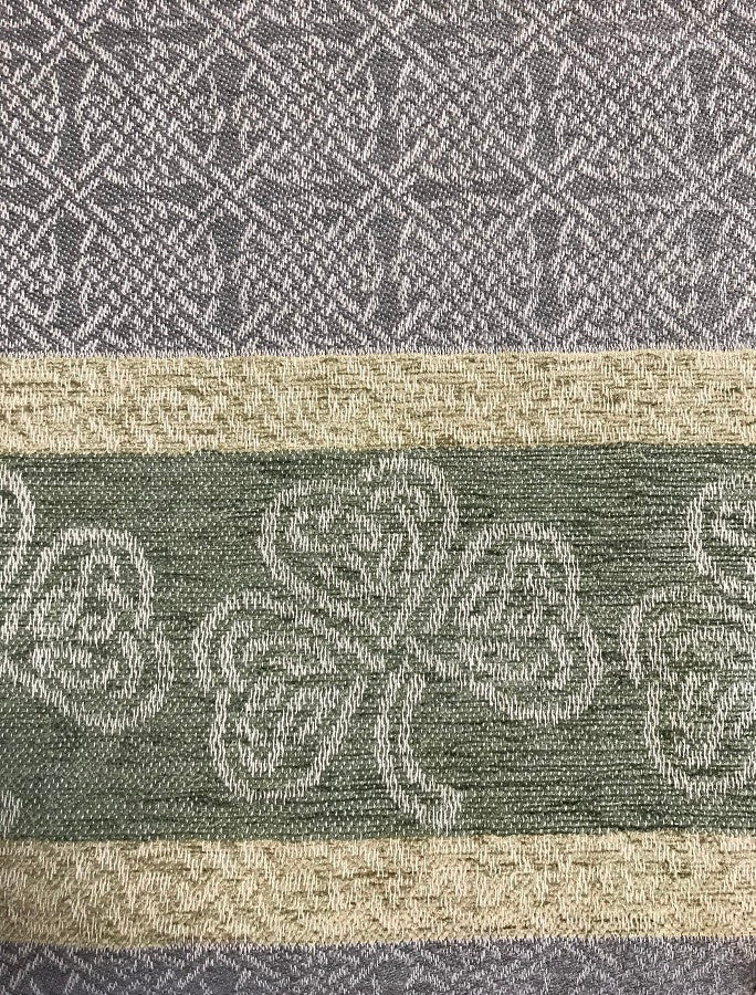 Celtic Border Pattern Scarf - Shamrock Silver 