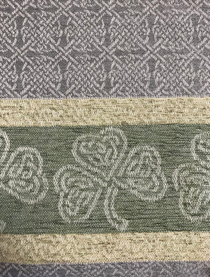 Celtic Border Pattern Scarf - Shamrock Silver 