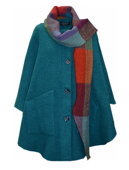 Tina Hooded Swing Cape - Killybegs Jade 