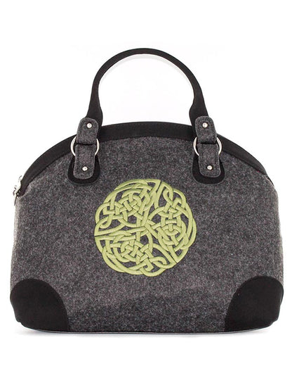 Celtic Tote Bag - Charcoal with Green