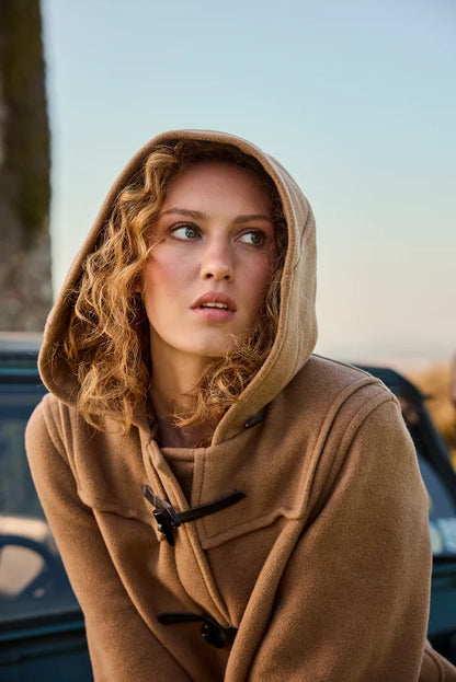 Ladies Alex Wool Duffel Coat - Carmel
